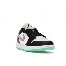 Подростковые Jordan 1 Low Green Glow Violet Shock (GS)