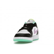 Подростковые Jordan 1 Low Green Glow Violet Shock (GS)