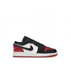 Подростковые кроссовки Jordan 1 Low Bred Toe 2.0 (GS)