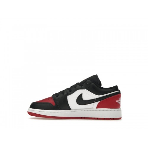 Кроссы Jordan 1 Low Bred Toe 2.0 (GS) - подростковая сетка размеров