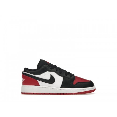 Кроссы Jordan 1 Low Bred Toe 2.0 (GS) - подростковая сетка размеров