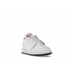 Подростковые Jordan 1 Low White Gym Red Black (GS)