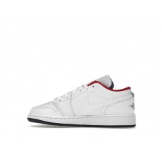 Подростковые Jordan 1 Low White Gym Red Black (GS)