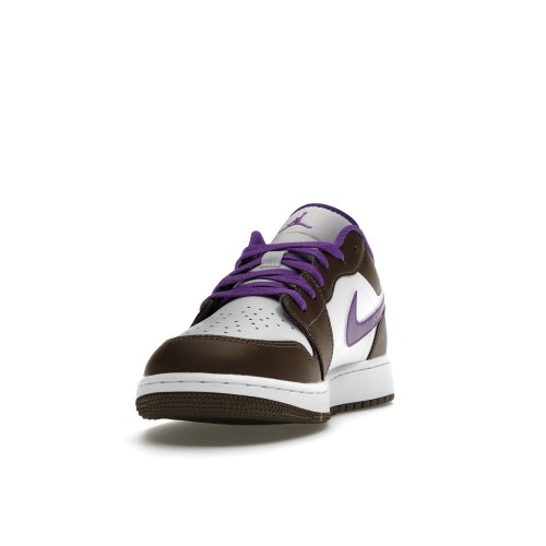 Кроссы Jordan 1 Low Purple Mocha (GS) - Подростковая сетка размеров