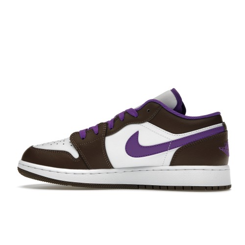 Кроссы Jordan 1 Low Purple Mocha (GS) - Подростковая сетка размеров