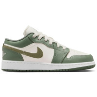 Подростковые Jordan 1 Low Vintage Lichen White Medium Olive (GS)
