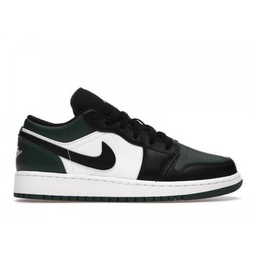 Кроссы Jordan 1 Low Green Toe (GS) - подростковая сетка размеров