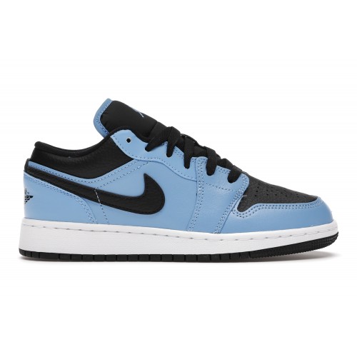 Кроссы Jordan 1 Low University Blue Black (GS) - Подростковая сетка размеров