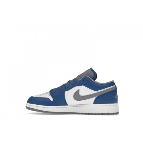 Кроссы Jordan 1 Low True Blue (GS) - подростковая сетка размеров