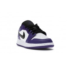 Подростковые Jordan 1 Low Court Purple White (GS)