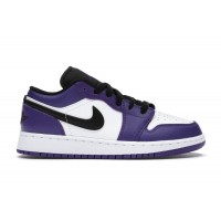 Подростковые кроссовки Jordan 1 Low Court Purple White (GS)