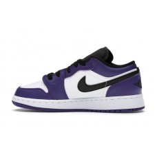 Подростковые Jordan 1 Low Court Purple White (GS)