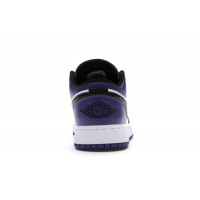 Подростковые Jordan 1 Low Court Purple White (GS)