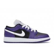 Подростковые Jordan 1 Low Court Purple Black (GS)