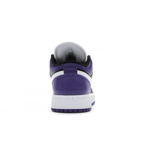 Air Jordan 1 Low GS Black Court Purple - подростковая сетка размеров