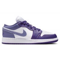 Подростковые Jordan 1 Low Court Purple White Dusty Amethyst (GS)