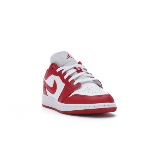 Кроссы Jordan 1 Low Gym Red White (GS) - подростковая сетка размеров