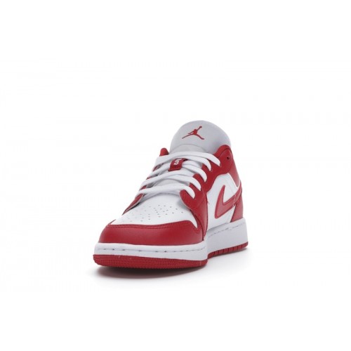 Кроссы Jordan 1 Low Gym Red White (GS) - подростковая сетка размеров