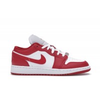 Подростковые кроссовки Jordan 1 Low Gym Red White (GS)