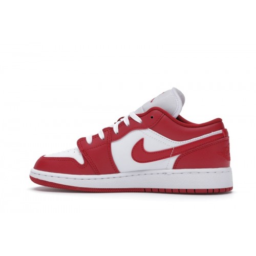 Кроссы Jordan 1 Low Gym Red White (GS) - подростковая сетка размеров