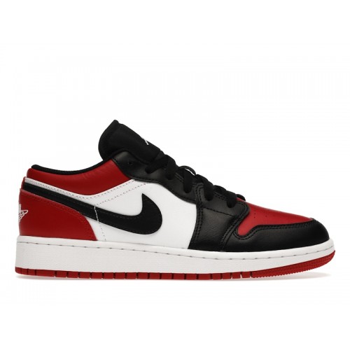 Кроссы Jordan 1 Low Bred Toe (GS) - подростковая сетка размеров
