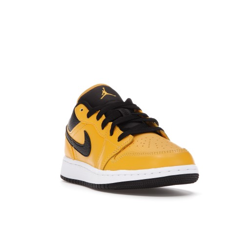 Кроссы Jordan 1 Low University Gold Black (GS) - подростковая сетка размеров