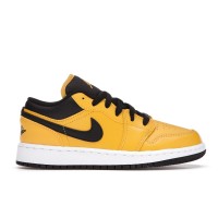 Подростковые кроссовки Jordan 1 Low University Gold Black (GS)