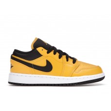 Подростковые кроссовки Jordan 1 Low University Gold Black (GS)