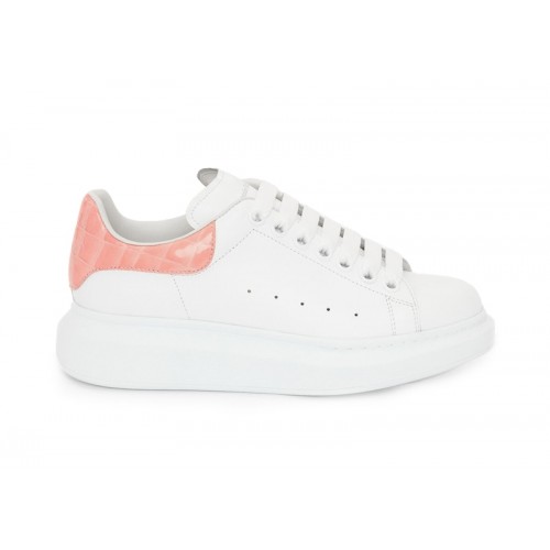Alexander McQueen Oversized Pastel Pink Embossed Patent Croco - мужская сетка размеров