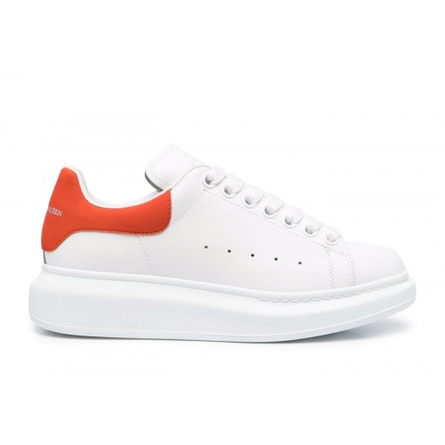 Кроссы Alexander McQueen Oversized White Orange (W) - женская сетка размеров