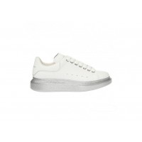 Женские кроссовки Alexander McQueen Oversized White Silver Glitter Sole (W)