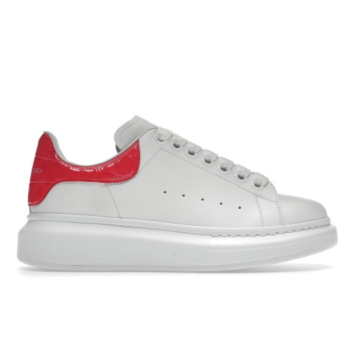 Кроссы Alexander McQueen Oversized Patent Pink Embossed Croco (W) - женская сетка размеров