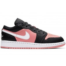 Подростковые кроссовки Jordan 1 Low Black Pink Quartz (GS)