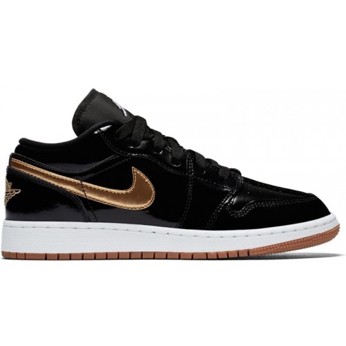 Air Jordan 1 Low GS Metallic Gold - подростковая сетка размеров