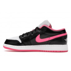 Подростковые Jordan 1 Low Black White Hyper Pink (GS)