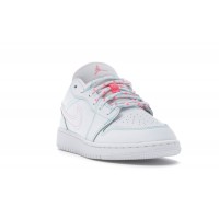 Подростковые Jordan 1 Low White Green Pink (GS)