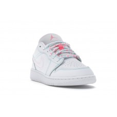 Подростковые Jordan 1 Low White Green Pink (GS)