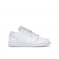 Подростковые Jordan 1 Low White Green Pink (GS)