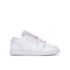 Подростковые Jordan 1 Low White Green Pink (GS)