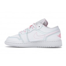 Подростковые Jordan 1 Low White Green Pink (GS)