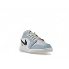 Подростковые Jordan 1 Low Ice Blue Black (GS)