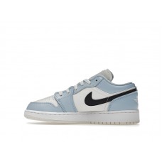 Подростковые Jordan 1 Low Ice Blue Black (GS)