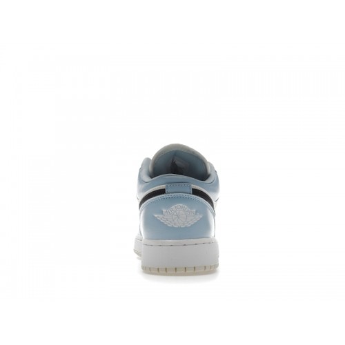 Кроссы Jordan 1 Low Ice Blue Black (GS) - подростковая сетка размеров