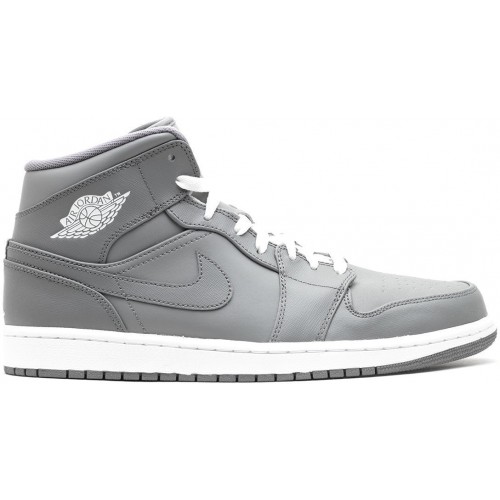 Кроссы Jordan 1 Retro Mid Cool Grey - мужская сетка размеров