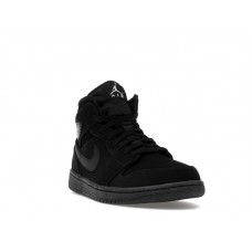 Jordan 1 Mid Black Black White