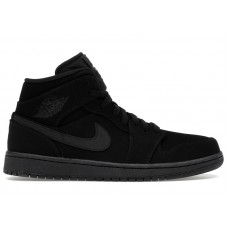 Jordan 1 Mid Black Black White