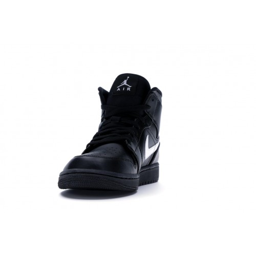 Кроссы Jordan 1 Mid Black White (2018) - мужская сетка размеров