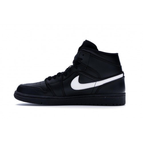 Кроссы Jordan 1 Mid Black White (2018) - мужская сетка размеров