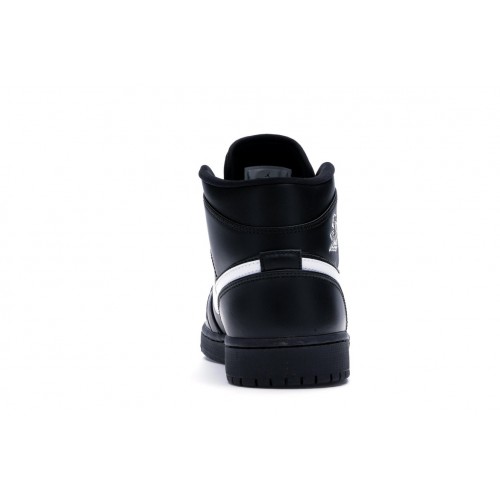 Кроссы Jordan 1 Mid Black White (2018) - мужская сетка размеров