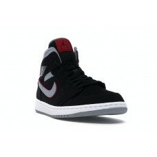Jordan 1 Mid Black Particle Grey Gym Red